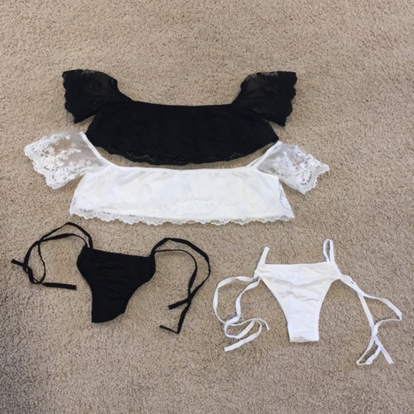 ✅LAST 1✅off shoulder Lace TOP+BOTTOM Swim - Picture 5 of 7